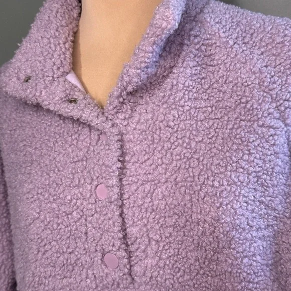Pink Lily Lavender Purple Warm Sherpa Pullover Sweatshirt‎ Size Medium - Picture 2 of 7